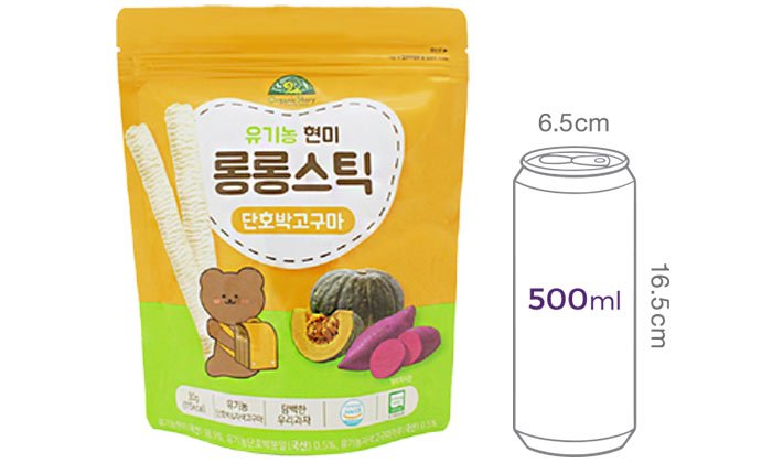 [오가닉스토리] 유기농 현미 롱롱스틱 단호박고구마 30g