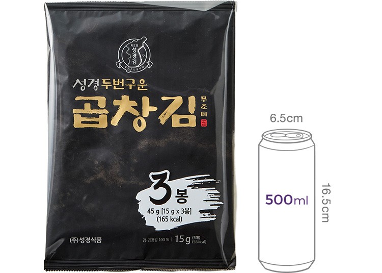 [성경김] 두번구운 곱창김 15g X 3봉