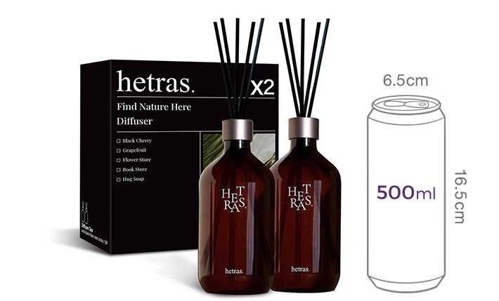 [헤트라스] 프리미엄 디퓨저 500ml x 2개입 라튤립샤워