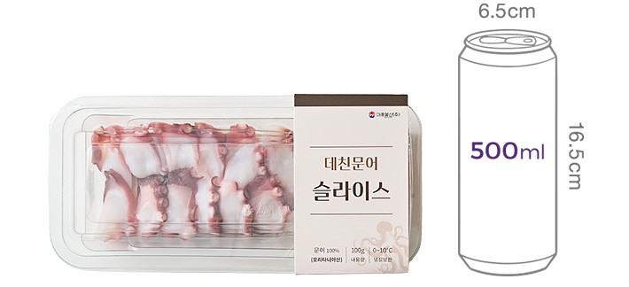 [대흥] 데친 문어 슬라이스 100g (냉장)