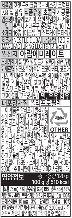 [킷캣] 쿠키 크럼블 120g