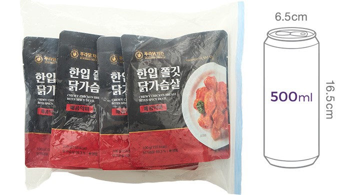 [푸라닭] 쫄깃 한입 닭가슴살 매콤악마 100g*4