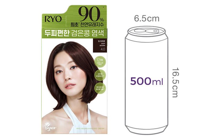 [려] 두피편한 검은콩 염색 4.0 딥브라운 120g