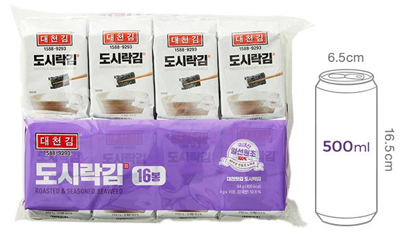 [대천김] 재래 도시락김 4g X 16봉