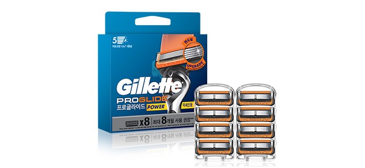 [질레트] 프로글라이드 파워 면도날 8입