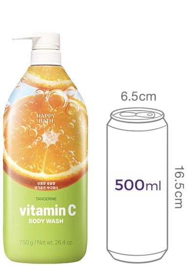 [해피바스] 생귤 비타민C 바디워시 750ML