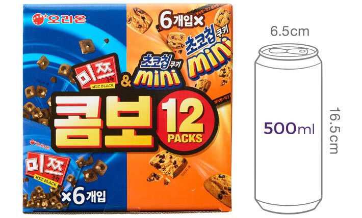 [오리온] 미쯔 & 초코칩쿠키 미니 콤보 12팩 522g