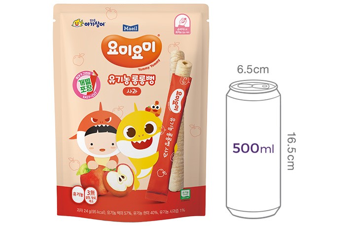 [요미요미] 유기농 롱롱뻥 사과맛 24g (8개입)