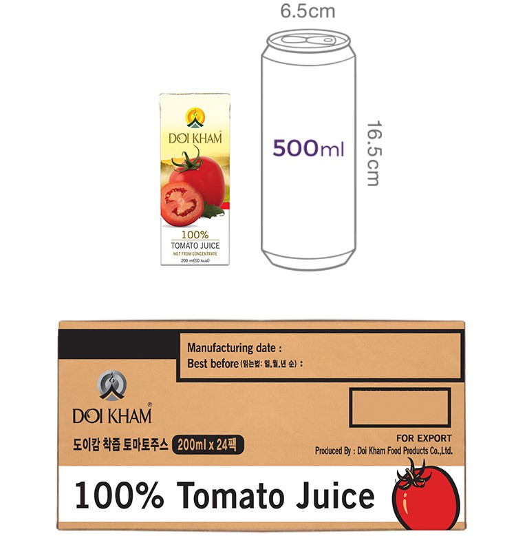 [도이캄] 100% 착즙 토마토주스 (200mL X 24개)