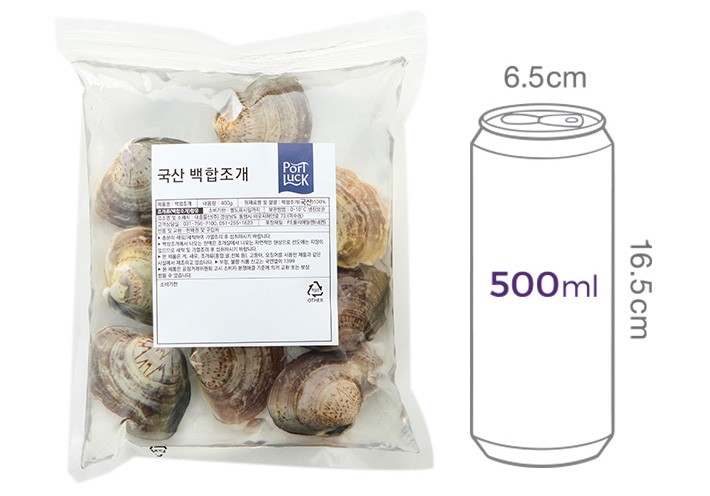 [포트'럭] 국산 백합조개 400g (생물)