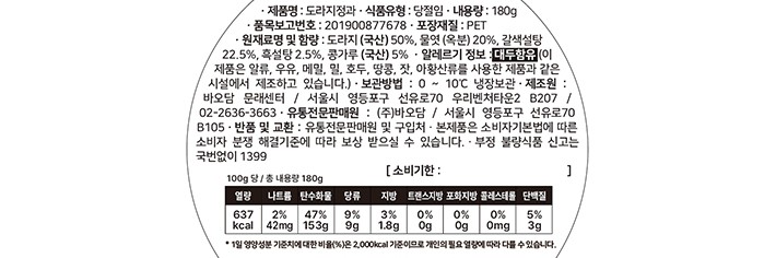 [바오담] 한입도라지정과 180g