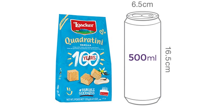 [로아커] 미니 웨하스 콰드라티니 (바닐라) 125g