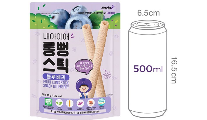 [내아이애] 스스로 스틱 블루베리 쌀과자 30g
