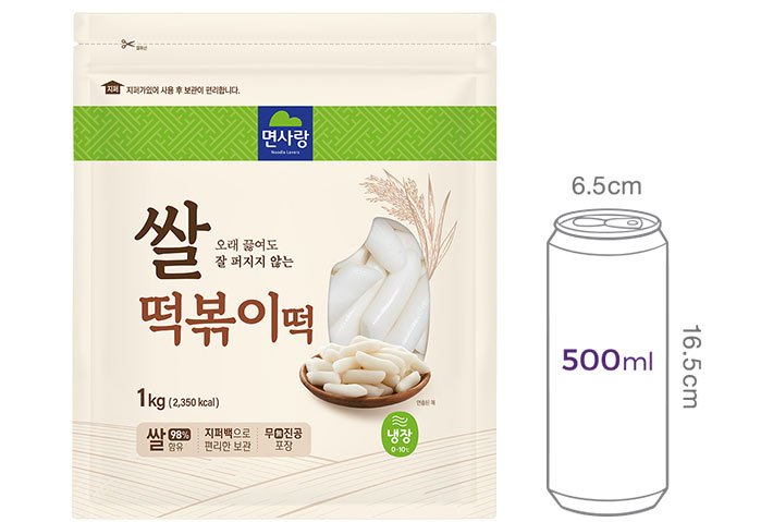 [면사랑] 쌀 떡볶이떡 1kg (지퍼백)