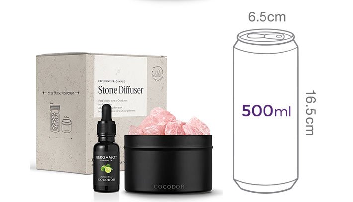 [코코도르] 스톤디퓨저(핑크수정석) & 에센셜오일(베르가못) 세트