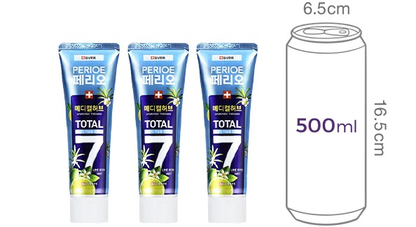 [페리오] 토탈7 메디컬허브 치약 3개입_라임허브민트