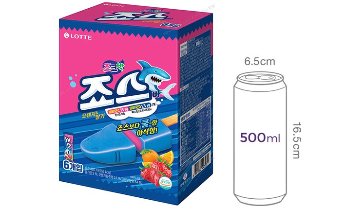 [롯데웰푸드] 죠스바 오렌지 딸기 80mL X 6개입