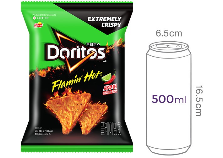 [롯데] 도리토스 플레이밍핫 사우어칠리 라임맛 140g