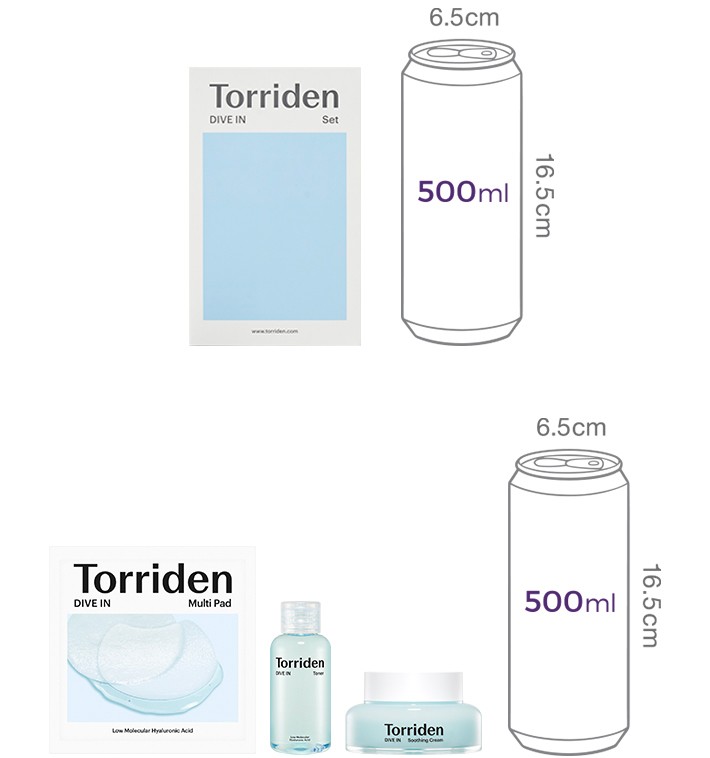 [토리든] 다이브인 저분자 히알루론산 수딩크림 80ml 기획 세트 (수딩크림80ml+토너50ml+멀티패드10매)