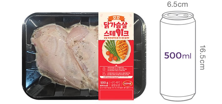 [한강식품] 닭가슴살 시즈닝 스테이크 500g (냉장)