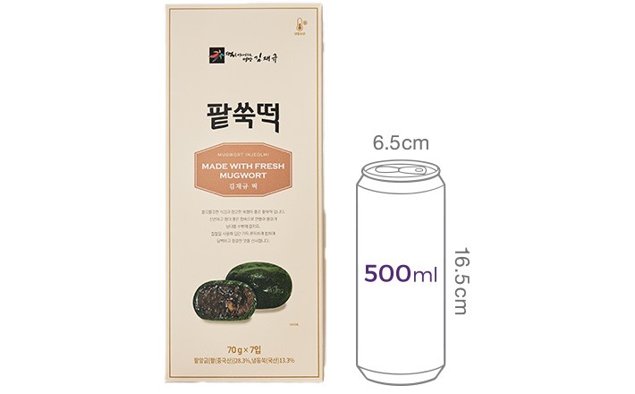 [김재규우리떡연구소] 제주해풍 팥쑥떡 (70g X 7개입)