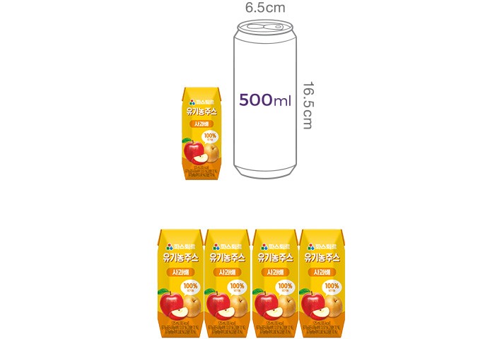 [파스퇴르] 유기농 어린이 주스 사과배 (125mL X 4개)