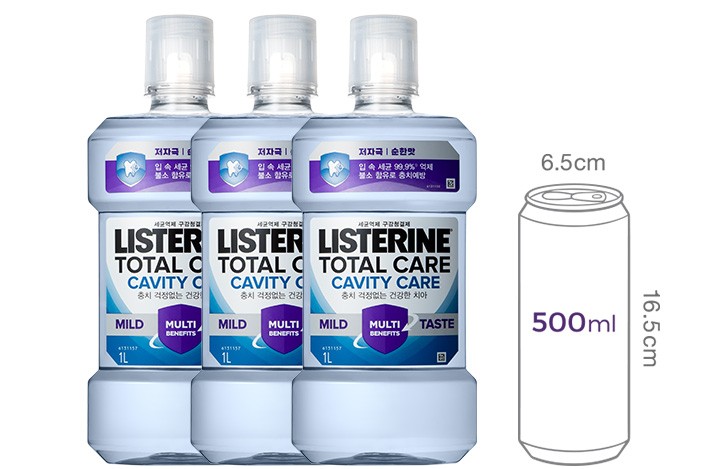 [리스테린] 캐비티 케어 마일드 대용량 1,000ml x3개입