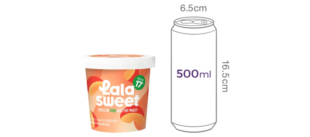 [라라스윗] 저당 생요거트 복숭아 아이스크림 474mL