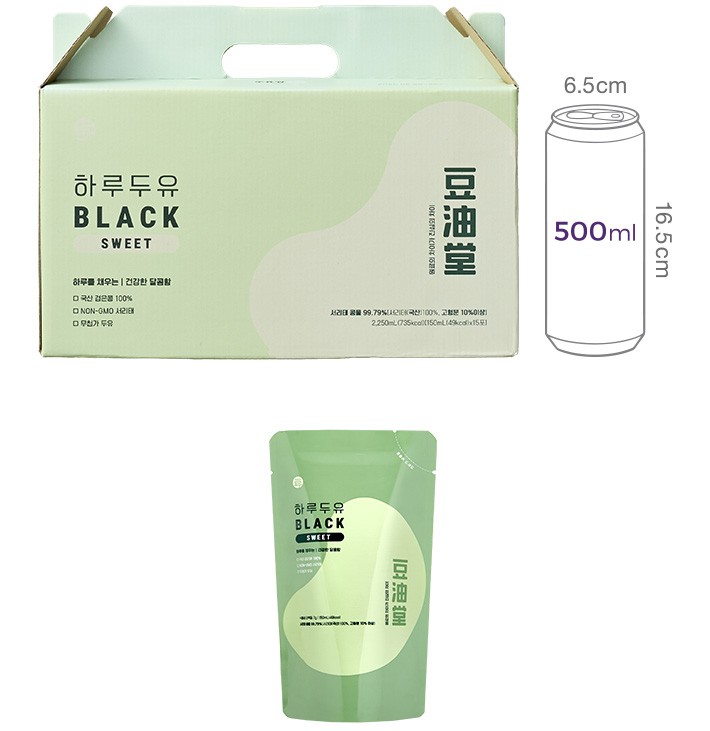 [두유당] 하루두유 블랙 스위트 국산 서리태 콩물두유 (150mL X 15개)