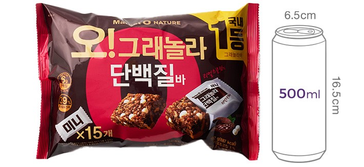 [오리온] 마켓오네이처 오 그래놀라 단백질바 미니 192g