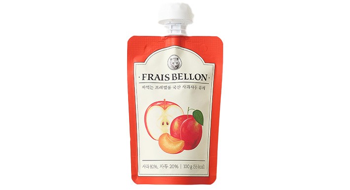 [프레벨롱] 짜먹는 국산 사과 자두 퓨레 (100g)