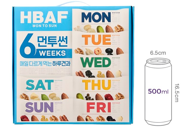 HBAF 매일 색다른 먼투썬 하루견과 6주 (20gX42봉)