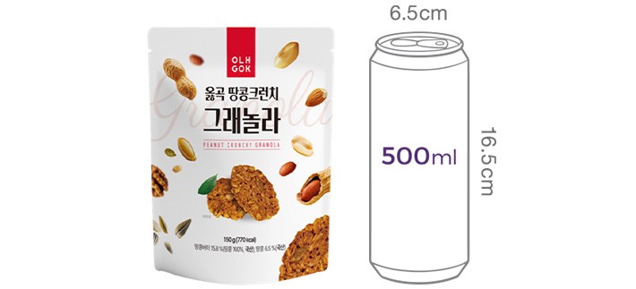 [옳곡] 국산 땅콩으로 만든 그래놀라(플레인) 150g