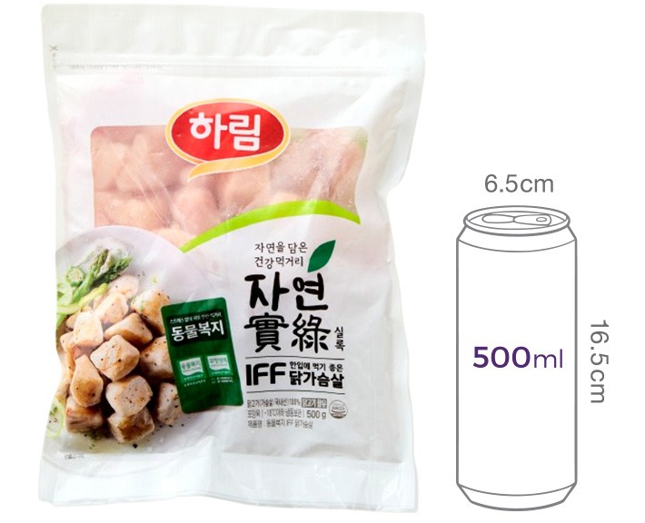 [자연실록] 동물복지 한입 닭가슴살 500g
