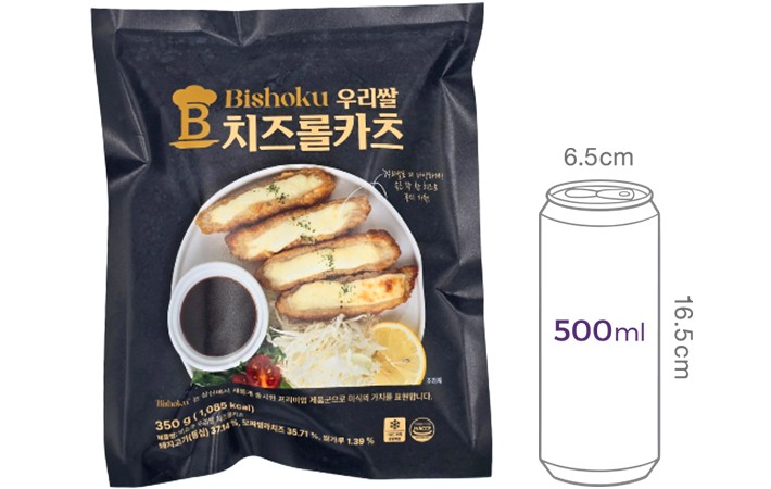 [비쇼쿠] 쌀가루로 더 빠삭 우리쌀 치즈 돈가스 350g(냉동)