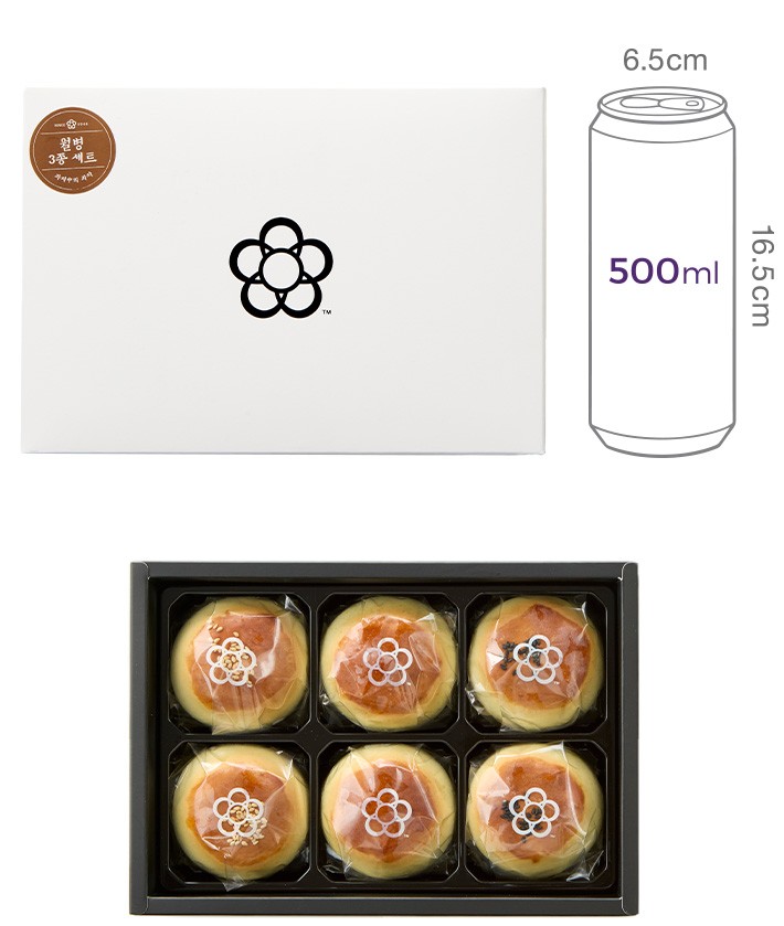 [태극당] 월병 3종(기본, 유자, 흑임자) 혼합 세트 (70g X 6개)