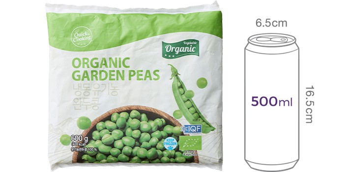 [퀵쿠킹] 유기농 완두콩 600g (냉동)