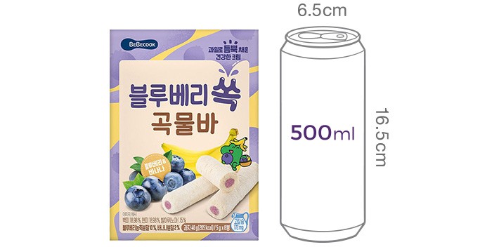 [베베쿡] 과일 쏙 곡물바 블루베리 40g