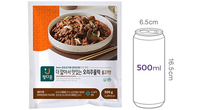 [정다운] 더 얇아서 맛있는 오리주물럭 불고기맛 500g (냉장)