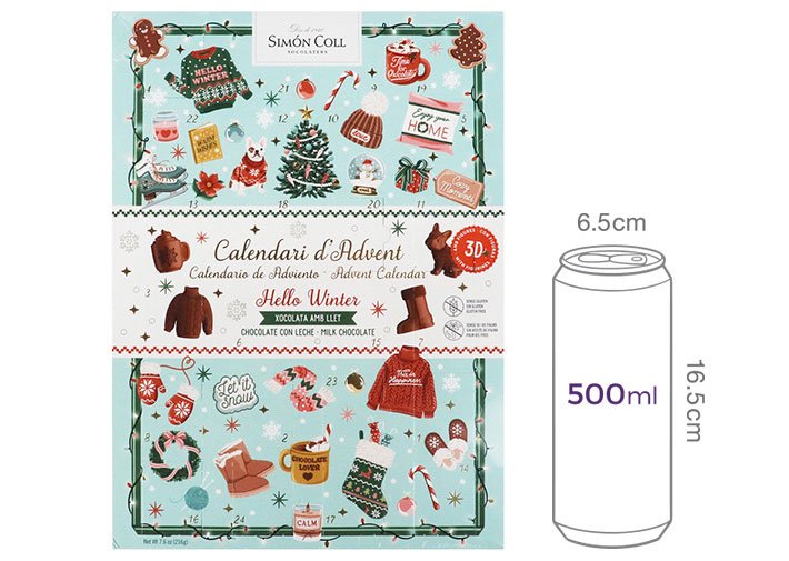 [사이먼콜] 2025 크리스마스 밀크 초콜릿 어드벤트 캘린더 216g