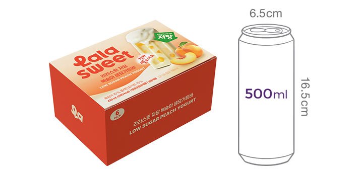 [라라스윗] 저당 복숭아 생요거트바 70mL X 6개입