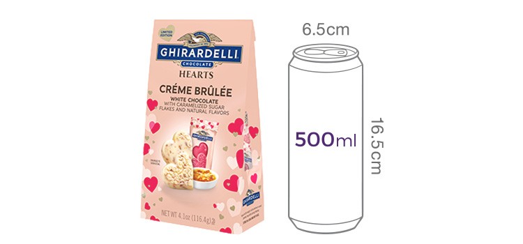 [기라델리] 하트 화이트초콜릿 크렘브륄레맛 116.4g