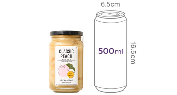 [클래식농원] 복숭아 병조림 490g (백도)