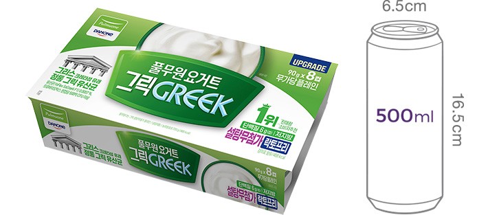 [풀무원다논] 그릭 설탕무첨가 플레인 (90g X 8개)