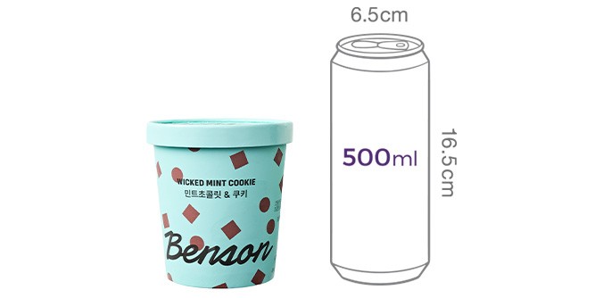 [벤슨] 민트초콜릿 & 쿠키 아이스크림 파인트 474mL