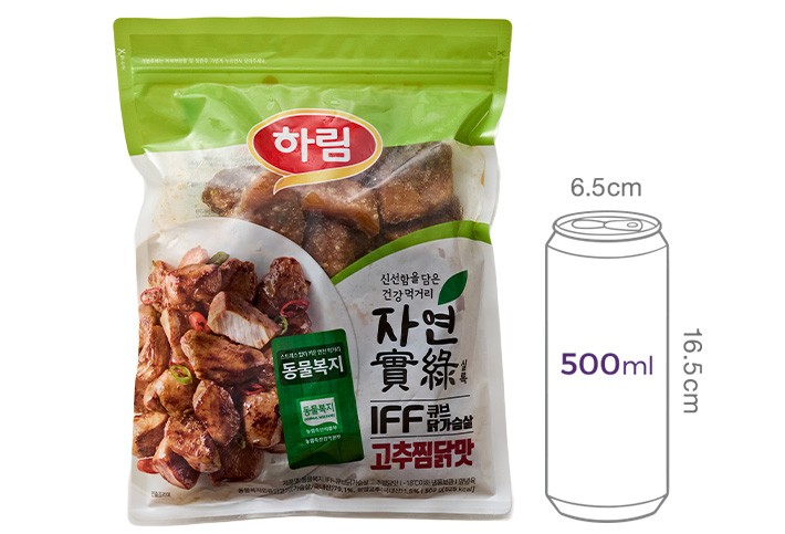 [자연실록] 동물복지 소스 닭가슴살 큐브 스테이크 고추찜닭 500g(냉동)