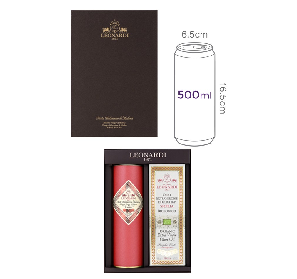 [선물세트] 레오나르디 IGP세트 (4메달 발사믹/ 유기농 시칠리아 엑스트라버진)