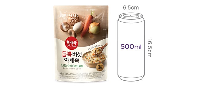[햇반죽] 듬뿍 버섯야채죽 420g