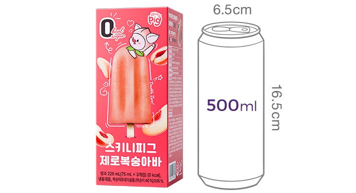 [스키니피그] 제로 복숭아바 (75mL X 3개입)