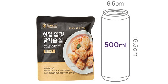 [푸라닭] 쫄깃 한입 닭가슴살 매드갈릭 100g